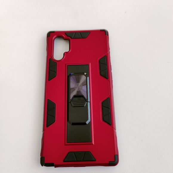 Samsung Note 10+ Red Black Hard shell Phone case cover protector with Kickstand - Picture 1 of 3